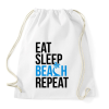 PRINTFASHION Eat Sleep Beach - Sportzsák, Tornazsák - Fehér