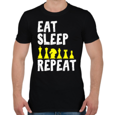 PRINTFASHION Eat, Sleep, Chess, Repeat - Férfi póló - Fekete