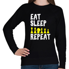 PRINTFASHION Eat, Sleep, Chess, Repeat - Női pulóver - Fekete női pulóver, kardigán