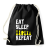 PRINTFASHION Eat, Sleep, Chess, Repeat - Sportzsák, Tornazsák - Fekete