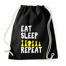 PRINTFASHION Eat, Sleep, Chess, Repeat - Sportzsák, Tornazsák - Fekete tornazsák