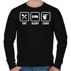 PRINTFASHION EAT SLEEP CSGO - Férfi pulóver - Fekete