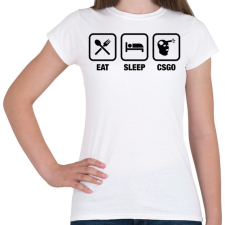 PRINTFASHION EAT SLEEP CSGO - Női póló - Fehér női póló