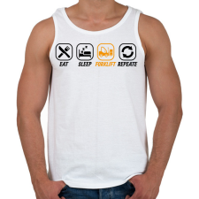 PRINTFASHION Eat, sleep, forklift, repeat - Férfi atléta - Fehér atléta, trikó