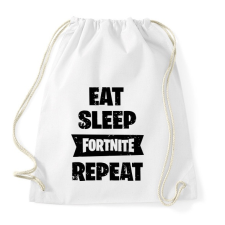 PRINTFASHION Eat-Sleep-Fortnite-Repeat - Sportzsák, Tornazsák - Fehér tornazsák