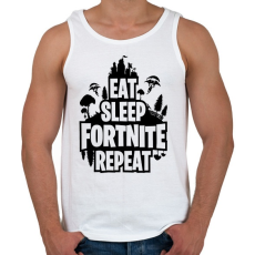 PRINTFASHION Eat Sleep Fortnite Repeat Style - Fekete - Férfi atléta - Fehér