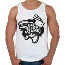 PRINTFASHION eat sleep game repeat - Férfi atléta - Fehér atléta, trikó