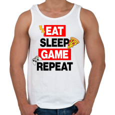PRINTFASHION eat sleep game repeat - Férfi atléta - Fehér