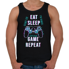 PRINTFASHION Eat sleep game repeat - Férfi atléta - Fekete
