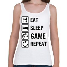 PRINTFASHION Eat, Sleep, Game, Repeat - Női atléta - Fehér
