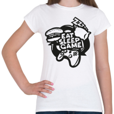 PRINTFASHION eat sleep game repeat - Női póló - Fehér női póló