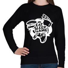 PRINTFASHION eat sleep game repeat - Női pulóver - Fekete női pulóver, kardigán