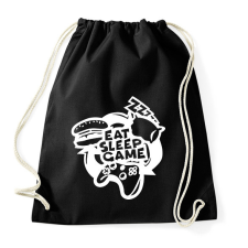 PRINTFASHION eat sleep game repeat - Sportzsák, Tornazsák - Fekete tornazsák