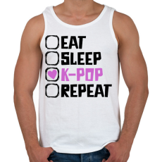 PRINTFASHION eat sleep kpop repeat - Férfi atléta - Fehér