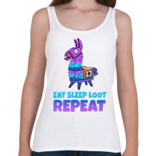 PRINTFASHION Eat Sleep Loot Repeat - Női atléta - Fehér női trikó