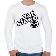 PRINTFASHION Eat Sleep Mazda - Férfi hosszú ujjú póló - Fehér