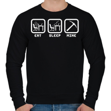 PRINTFASHION Eat Sleep Minecraft - Férfi pulóver - Fekete férfi pulóver, kardigán