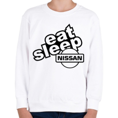 PRINTFASHION Eat Sleep Nissan - Gyerek pulóver - Fehér