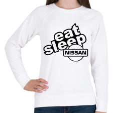 PRINTFASHION Eat Sleep Nissan - Női pulóver - Fehér női pulóver, kardigán