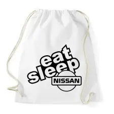 PRINTFASHION Eat Sleep Nissan - Sportzsák, Tornazsák - Fehér tornazsák