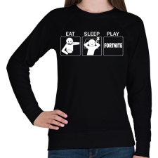 PRINTFASHION Eat, Sleep, Play Fortnite - Női pulóver - Fekete női pulóver, kardigán