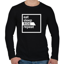PRINTFASHION Eat sleep ride repeat - Férfi hosszú ujjú póló - Fekete férfi póló