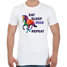 PRINTFASHION Eat sleep RIDE repeat - Férfi póló - Fehér férfi póló