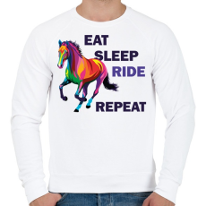 PRINTFASHION Eat sleep RIDE repeat - Férfi pulóver - Fehér