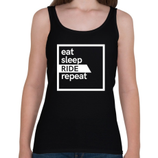 PRINTFASHION Eat sleep ride repeat - Női atléta - Fekete
