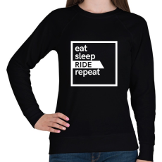 PRINTFASHION Eat sleep ride repeat - Női pulóver - Fekete