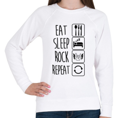 PRINTFASHION Eat Sleep Rock Repeat 2 - Női pulóver - Fehér