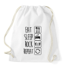 PRINTFASHION Eat Sleep Rock Repeat 2 - Sportzsák, Tornazsák - Fehér