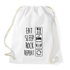 PRINTFASHION Eat Sleep Rock Repeat 2 - Sportzsák, Tornazsák - Fehér tornazsák