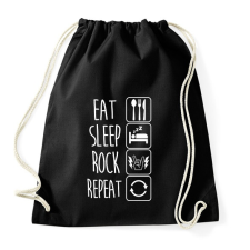 PRINTFASHION Eat Sleep Rock Repeat - Sportzsák, Tornazsák - Fekete tornazsák