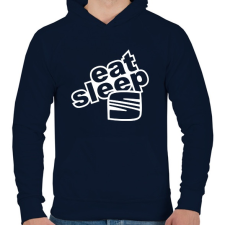 PRINTFASHION Eat Sleep Seat - Férfi kapucnis pulóver - Sötétkék férfi pulóver, kardigán