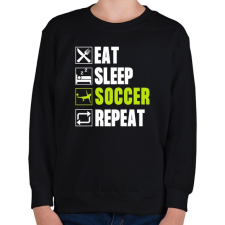 PRINTFASHION Eat Sleep Soccer Repeat - Gyerek pulóver - Fekete gyerek pulóver, kardigán