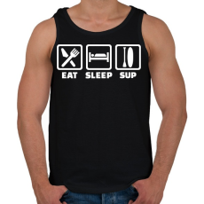 PRINTFASHION Eat Sleep SUP - Férfi atléta - Fekete