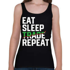 PRINTFASHION Eat Sleep Trade Repeat - Női atléta - Fekete