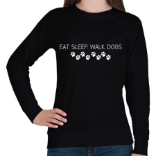 PRINTFASHION eat. sleep. walk. dogs - Női pulóver - Fekete női pulóver, kardigán