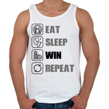 PRINTFASHION Eat, sleep, win, repeat - Férfi atléta - Fehér atléta, trikó