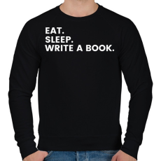 PRINTFASHION Eat.Sleep.Write A Book - Férfi pulóver - Fekete