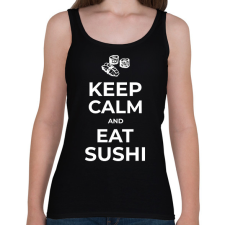 PRINTFASHION EAT SUSHI - Női atléta - Fekete női trikó