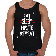 PRINTFASHION Eat, write, repeat - Férfi atléta - Fekete