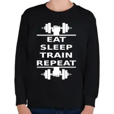 PRINTFASHION EATSLEEPTRAINREPEAT FEHÉR - Gyerek pulóver - Fekete gyerek pulóver, kardigán