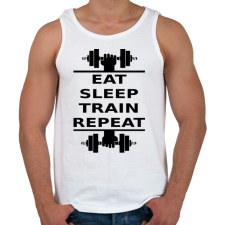 PRINTFASHION EATSLEEPTRAINREPEAT FEKETE - Férfi atléta - Fehér atléta, trikó