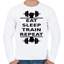 PRINTFASHION EATSLEEPTRAINREPEAT FEKETE - Férfi pulóver - Fehér férfi pulóver, kardigán