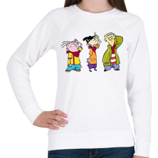 PRINTFASHION Ed Edd Edy - Női pulóver - Fehér női pulóver, kardigán