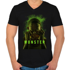 PRINTFASHION Ed Gein Monster - Férfi V-nyakú póló - Fekete férfi póló