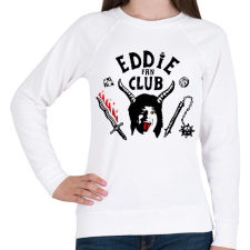 PRINTFASHION Eddie Munson Fan Club - Női pulóver - Fehér női pulóver, kardigán