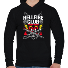 PRINTFASHION Eddie Munson Hellfire Club - Férfi kapucnis pulóver - Fekete férfi pulóver, kardigán